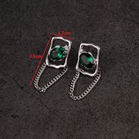 Simple Style Rectangle Copper Gold Plated Zircon Drop Earrings 1 Pair main image 2