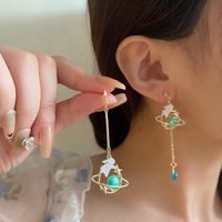 Fashion Star Alloy Resin Enamel Women's Drop Earrings Ear Clips 1 Pair main image 1