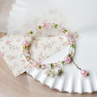 Sweet Flower Alloy Beaded Women's Bracelets 1 Piece sku image 1