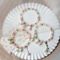 Sweet Flower Alloy Beaded Women's Bracelets 1 Piece main image 1