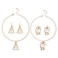 Cute Christmas Tree Elk Alloy Christmas Women's Earrings Necklace main image 6