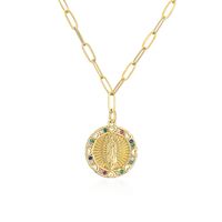 Fashion Human Copper Pendant Necklace Gold Plated Zircon Copper Necklaces sku image 2