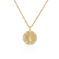 Fashion Human Copper Pendant Necklace Gold Plated Zircon Copper Necklaces sku image 1