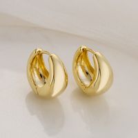 Fashion Circle Copper Hoop Earrings Gold Plated Copper Earrings 1 Pair main image 1