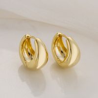 Fashion Circle Copper Hoop Earrings Gold Plated Copper Earrings 1 Pair main image 5