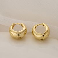 Fashion Circle Copper Hoop Earrings Gold Plated Copper Earrings 1 Pair main image 3