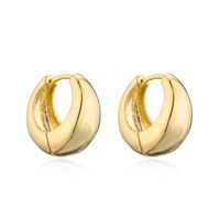 Fashion Circle Copper Hoop Earrings Gold Plated Copper Earrings 1 Pair sku image 1