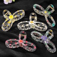 Simple Style Flower Plastic Bowknot Hollow Out Hair Claws 1 Piece main image 2