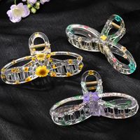 Simple Style Flower Plastic Bowknot Hollow Out Hair Claws 1 Piece main image 4
