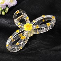 Simple Style Flower Plastic Bowknot Hollow Out Hair Claws 1 Piece sku image 2