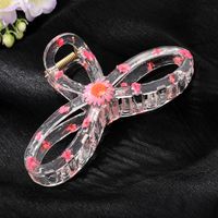 Simple Style Flower Plastic Bowknot Hollow Out Hair Claws 1 Piece sku image 1