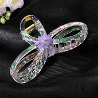 Simple Style Flower Plastic Bowknot Hollow Out Hair Claws 1 Piece sku image 5
