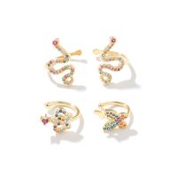 Fashion Crown Snake Butterfly Copper Plating Zircon Ear Clips 1 Piece main image 4