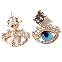 Retro Eye Alloy Inlay Rhinestones Women's Drop Earrings 1 Pair main image 4