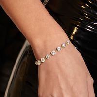 Simple Style Geometric Round Copper Gold Plated Zircon Bracelets 1 Piece main image 4