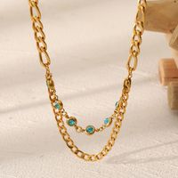 Fashion Geometric Stainless Steel Necklace Inlay Zircon Stainless Steel Necklaces 1 Piece main image 1