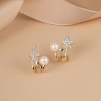 Fashion Star Copper Plating Zircon Ear Studs 1 Pair main image 1