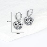 Fashion Owl Copper Gold Plated Zircon Drop Earrings 1 Pair main image 2