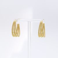 1 Pair Simple Style C Shape Beaded Gold Plated Copper Gold Plated Ear Studs main image 7
