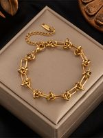Fashion Geometric Titanium Steel Gold Plated Bracelets main image 4
