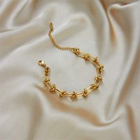 Fashion Geometric Titanium Steel Gold Plated Bracelets main image 1