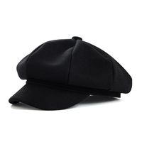 Women's Simple Style Solid Color Patchwork Curved Eaves Beret Hat main image 2