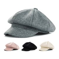 Women's Simple Style Solid Color Patchwork Curved Eaves Beret Hat main image 1