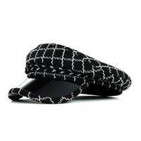 Women's Simple Style Lattice Braid Curved Eaves Beret Hat main image 6
