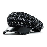 Women's Simple Style Lattice Braid Curved Eaves Beret Hat main image 5