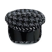 Women's Simple Style Lattice Braid Curved Eaves Beret Hat main image 4