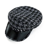 Women's Simple Style Lattice Braid Curved Eaves Beret Hat main image 3