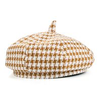 Women's Simple Style Houndstooth Stripe Eaveless Beret Hat main image 3