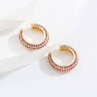 Fashion Circle Copper Earrings Inlay Zircon Copper Earrings sku image 7