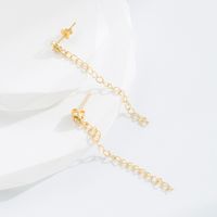 Fashion C Shape O-shape Tassel Inlay Copper Zircon Gold Plated Earrings main image 3
