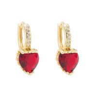 Fashion Geometric Heart Shape Copper Earrings Inlay Zircon Copper Earrings main image 3