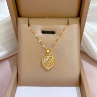 Fashion Number Heart Shape Titanium Steel Necklace Diamond Stainless Steel Necklaces main image 1