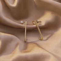 Simple Style Geometric Copper Ear Studs Plating Zircon Copper Earrings main image 5
