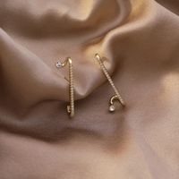 Simple Style Geometric Copper Ear Studs Plating Zircon Copper Earrings sku image 1