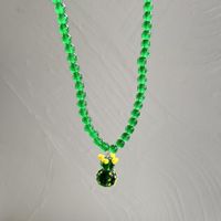 Pastoral Cactus Beaded Pearl Pendant Necklace sku image 2