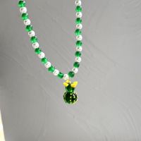 Pastoral Cactus Beaded Pearl Pendant Necklace main image 4