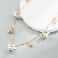 Ethnic Style Geometric Flower Beaded Alloy Inlaid Pearls Necklace sku image 2