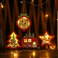 Christmas Christmas Tree Star Wood Party Hanging Ornaments main image 1