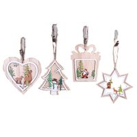 Christmas Christmas Tree Star Heart Shape Wood Party Hanging Ornaments main image 4