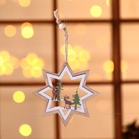 Christmas Christmas Tree Star Heart Shape Wood Party Hanging Ornaments sku image 1