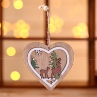 Christmas Christmas Tree Star Heart Shape Wood Party Hanging Ornaments sku image 4