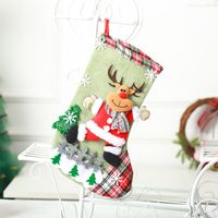 Christmas Cute Snowman Elk Cloth Party Christmas Socks 1 Piece sku image 3