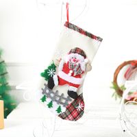 Christmas Cute Snowman Elk Cloth Party Christmas Socks 1 Piece sku image 2