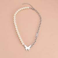 Simple Style Butterfly Stainless Steel Choker Patchwork Pearl Stainless Steel Necklaces main image 2