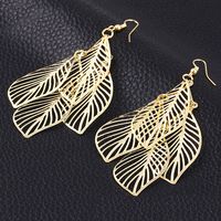 Womens Leaf Plating Alloy Han Zhishang Earrings Nhpj147868 sku image 1