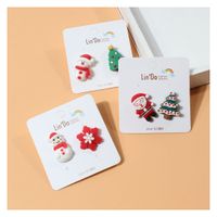 1 Pair Cute Santa Claus Alloy Ear Studs main image 4